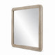 Dery Vanity Dresser Mirror | Ridged Wood Frame | Light Oak Brown | 42x48