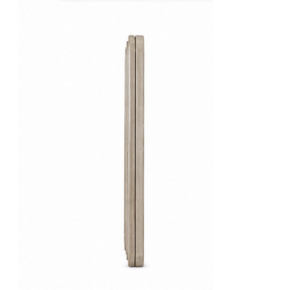 Dery Vanity Dresser Mirror | Ridged Wood Frame | Light Oak Brown | 42x48