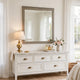 Anna Vanity Dresser Mirror | Weathered Gray Wood Frame | 40" Square