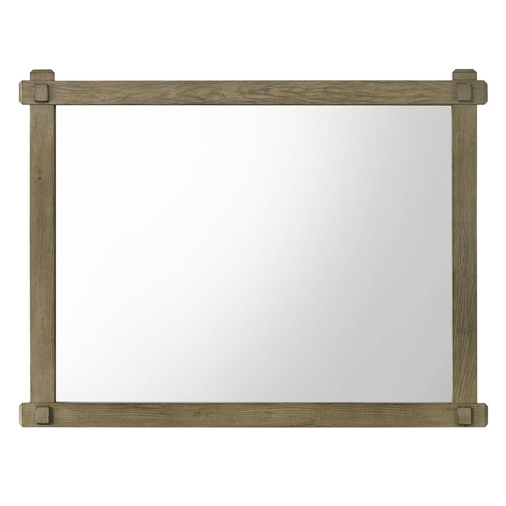 Cera Dresser Mirror | Square Peg Accent Joinery | Antique White Oak | 37x49