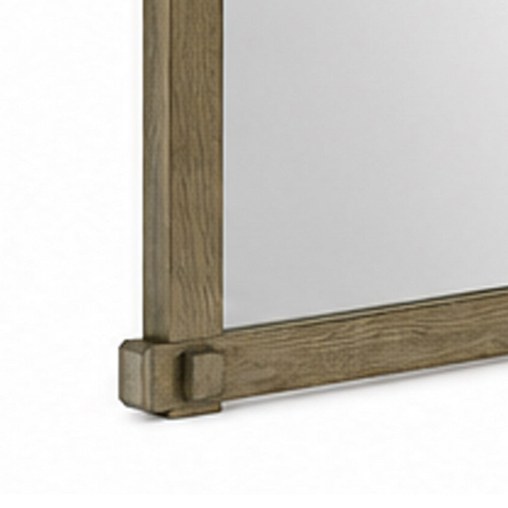Cera Dresser Mirror | Square Peg Accent Joinery | Antique White Oak | 37x49