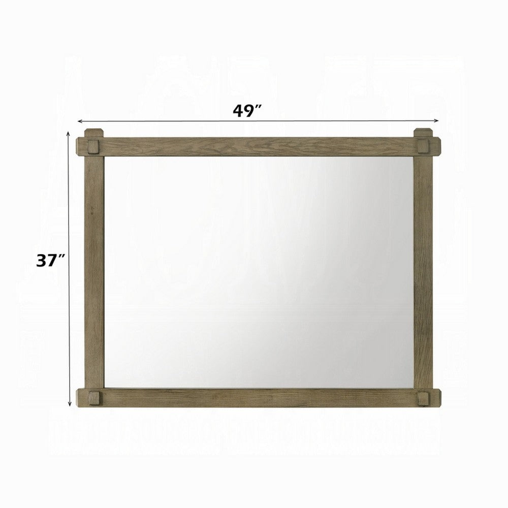 Cera Dresser Mirror | Square Peg Accent Joinery | Antique White Oak | 37x49