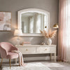 Remy Vanity Dresser Mirror w LED | Arched Frame | Antique White | 35x44