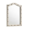 Rex Dresser Mirror | Beige Upholstery | Crystal Accent Camelback Frame | 22x30