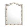Rex Dresser Mirror | Beige Upholstery | Crystal Accent Camelback Frame | 22x30