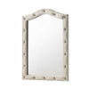 Rex Dresser Mirror | Beige Upholstery | Crystal Accent Camelback Frame | 22x30