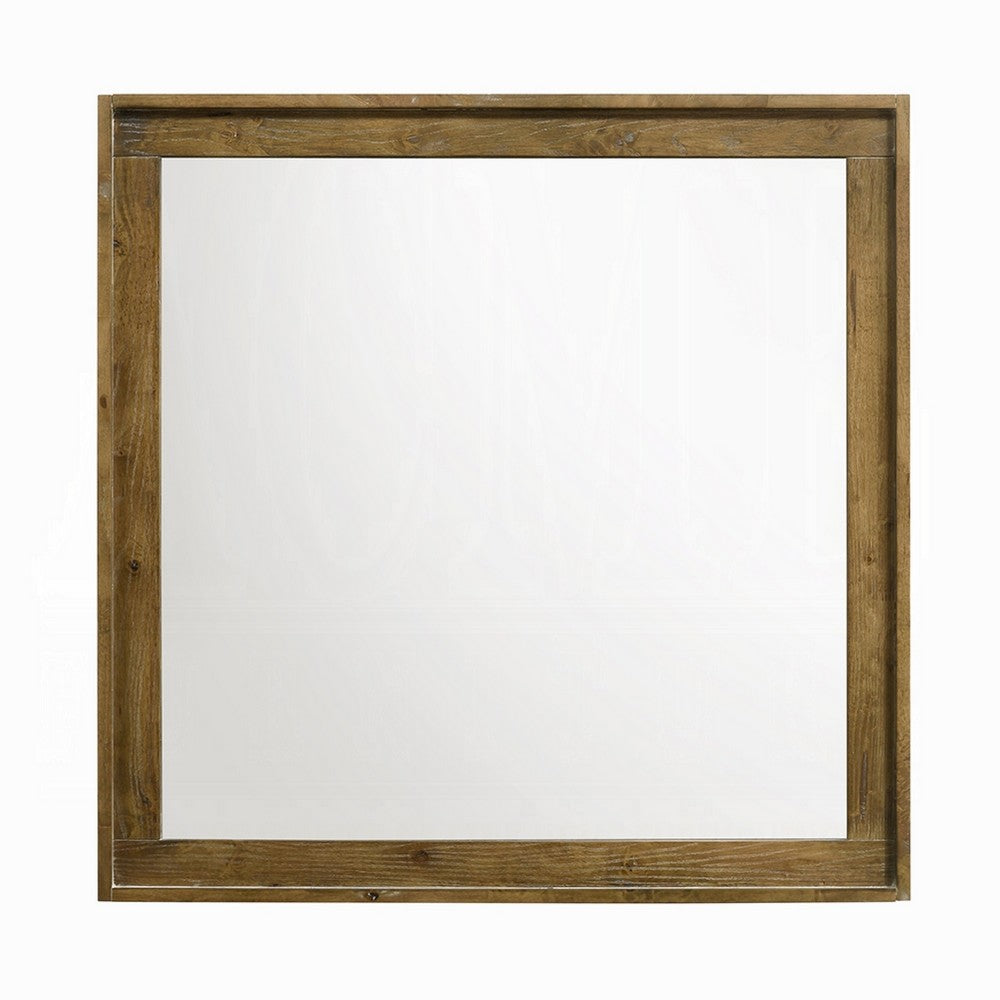 Gary Dresser Mirror | Light Aspen Brown | 37" Square Frame