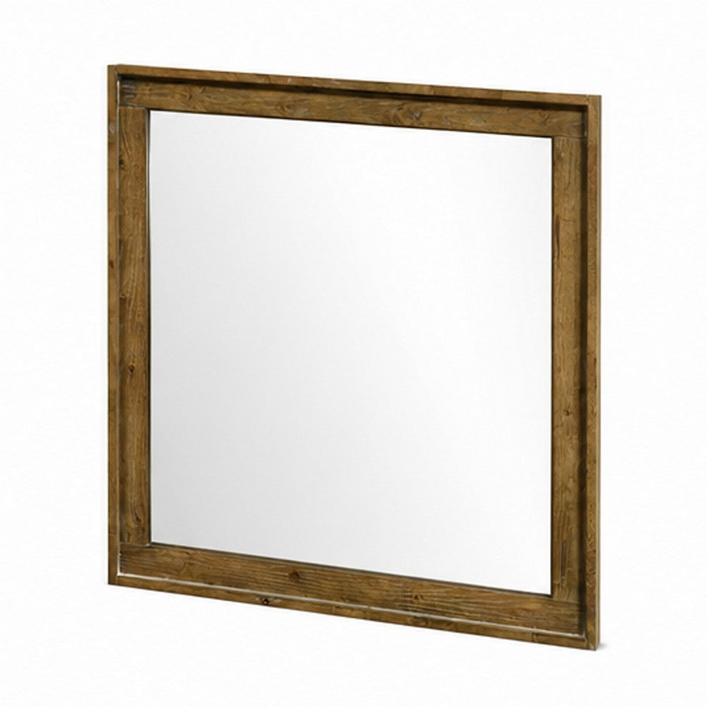 Gary Dresser Mirror | Light Aspen Brown | 37" Square Frame