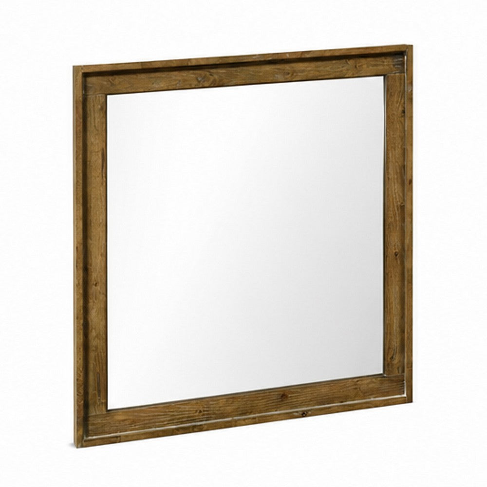 Gary Dresser Mirror | Light Aspen Brown | 37" Square Frame