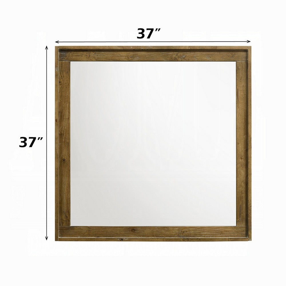 Gary Dresser Mirror | Light Aspen Brown | 37" Square Frame