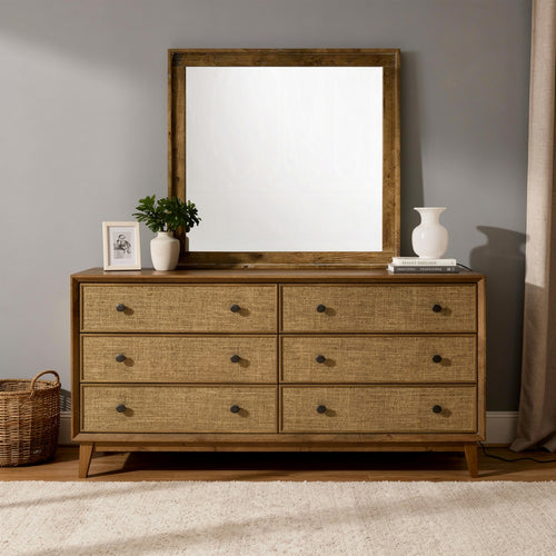 Gary Dresser Mirror | Light Aspen Brown | 37" Square Frame