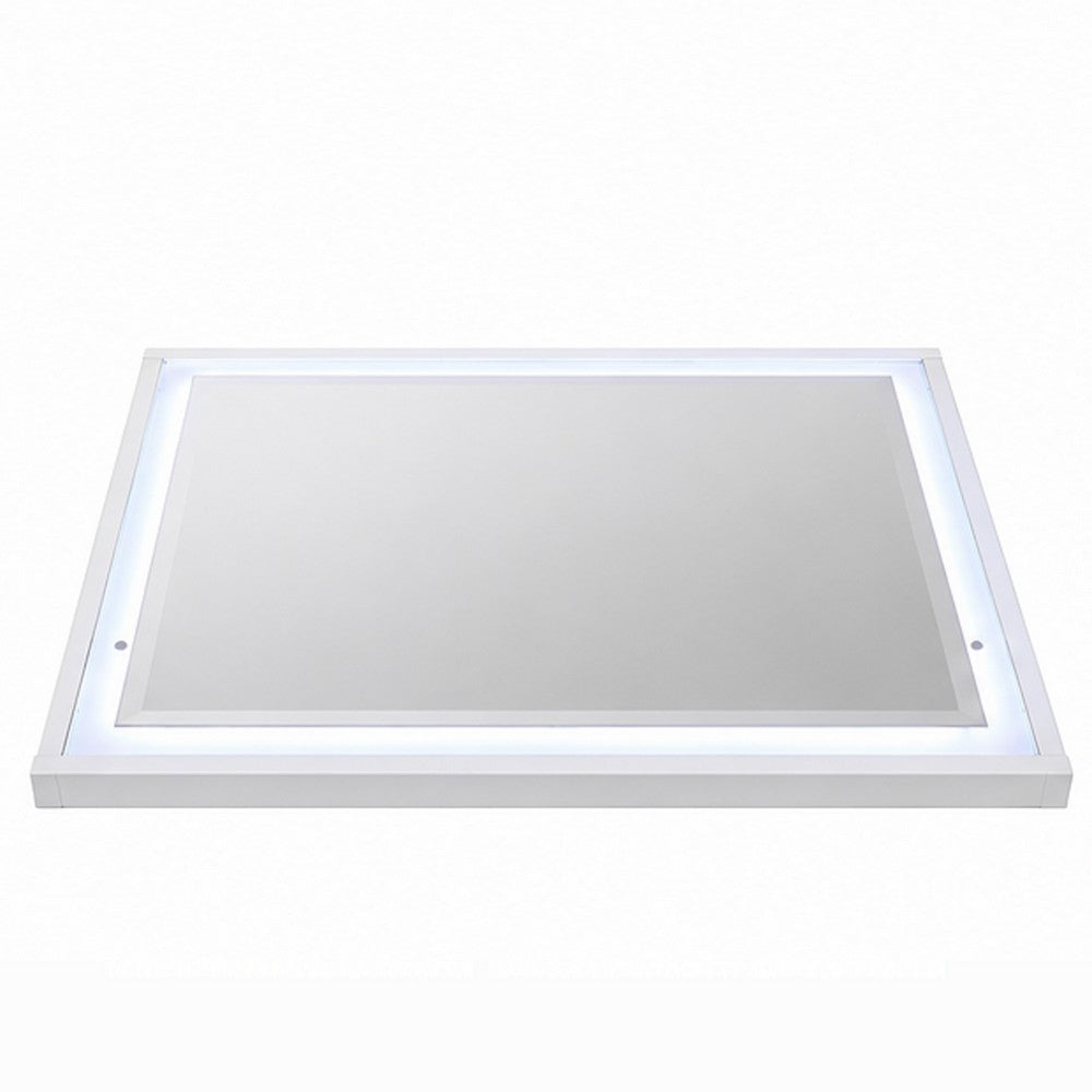 Esy Dresser Mirror | High Gloss White | LED Frame | Beveled Glass | 37x46