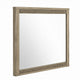 Leky Dresser Mirror | Ribbed Wooden Frame | Antique Oak Brown | 38x43