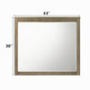 Leky Dresser Mirror | Ribbed Wooden Frame | Antique Oak Brown | 38x43