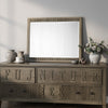 Leky Dresser Mirror | Ribbed Wooden Frame | Antique Oak Brown | 38x43