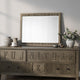 Leky Dresser Mirror | Ribbed Wooden Frame | Antique Oak Brown | 38x43