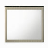 Trex Dresser Mirror | Black Faux Marble Top | 37x40 Beige Reeded Frame