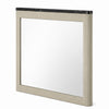 Trex Dresser Mirror | Black Faux Marble Top | 37x40 Beige Reeded Frame