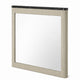 Trex Dresser Mirror | Black Faux Marble Top | 37x40 Beige Reeded Frame