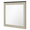 Trex Dresser Mirror | Black Faux Marble Top | 37x40 Beige Reeded Frame