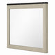 Trex Dresser Mirror | Black Faux Marble Top | 37x40 Beige Reeded Frame