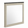 Trex Dresser Mirror | Black Faux Marble Top | 37x40 Beige Reeded Frame