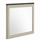 Trex Dresser Mirror | Black Faux Marble Top | 37x40 Beige Reeded Frame