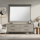 Trex Dresser Mirror | Black Faux Marble Top | 37x40 Beige Reeded Frame