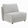 Jeo Modular Armless Chair | Gray Sherpa & Velvet Upholstery | Black Legs