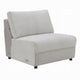 Jeo Modular Armless Chair | Gray Sherpa & Velvet Upholstery | Black Legs