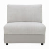 Jeo Modular Armless Chair | Gray Sherpa & Velvet Upholstery | Black Legs