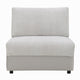 Jeo Modular Armless Chair | Gray Sherpa & Velvet Upholstery | Black Legs