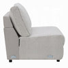 Jeo Modular Armless Chair | Gray Sherpa & Velvet Upholstery | Black Legs