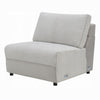Jeo Modular Armless Chair | Gray Sherpa & Velvet Upholstery | Black Legs