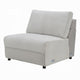 Jeo Modular Armless Chair | Gray Sherpa & Velvet Upholstery | Black Legs