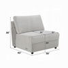 Jeo Modular Armless Chair | Gray Sherpa & Velvet Upholstery | Black Legs