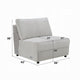 Jeo Modular Armless Chair | Gray Sherpa & Velvet Upholstery | Black Legs