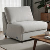 Jeo Modular Armless Chair | Gray Sherpa & Velvet Upholstery | Black Legs