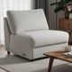 Jeo Modular Armless Chair | Gray Sherpa & Velvet Upholstery | Black Legs