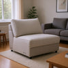 Jeo Modular Armless Chair | Gray Sherpa & Velvet Upholstery | Black Legs