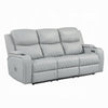 Ely Power Recliner Sofa with LED | Speakers | Gray Faux Leather | 83"