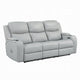 Ely Power Recliner Sofa with LED | Speakers | Gray Faux Leather | 83"