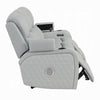 Ely Power Recliner Sofa with LED | Speakers | Gray Faux Leather | 83"