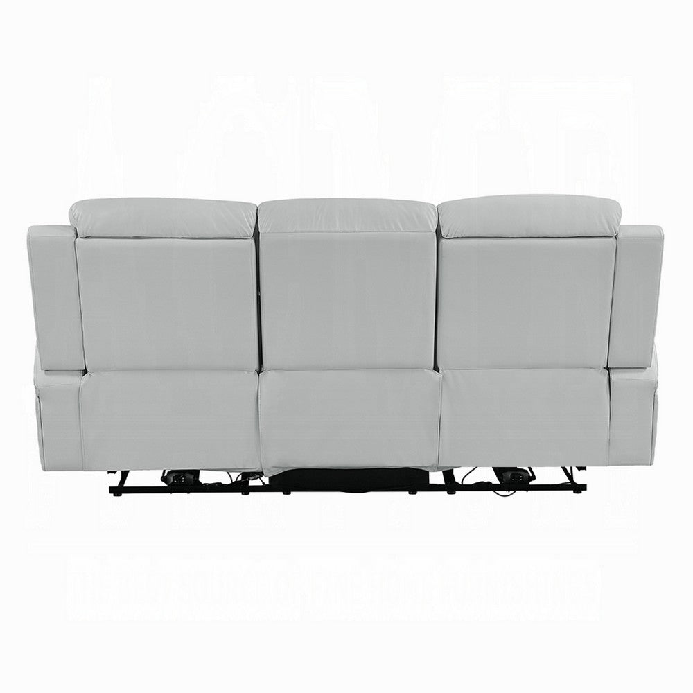 Ely Power Recliner Sofa with LED | Speakers | Gray Faux Leather | 83"