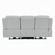 Ely Power Recliner Sofa with LED | Speakers | Gray Faux Leather | 83"