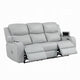 Ely Power Recliner Sofa with LED | Speakers | Gray Faux Leather | 83"