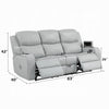 Ely Power Recliner Sofa with LED | Speakers | Gray Faux Leather | 83"