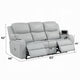 Ely Power Recliner Sofa with LED | Speakers | Gray Faux Leather | 83"