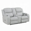 Ely Power Recliner Loveseat with Console | LED | Gray Faux Leather | 71"