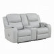 Ely Power Recliner Loveseat with Console | LED | Gray Faux Leather | 71"
